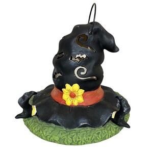 Kathy Hatch Witch Hat Candle Holder  Black Vintage Halloween 2002